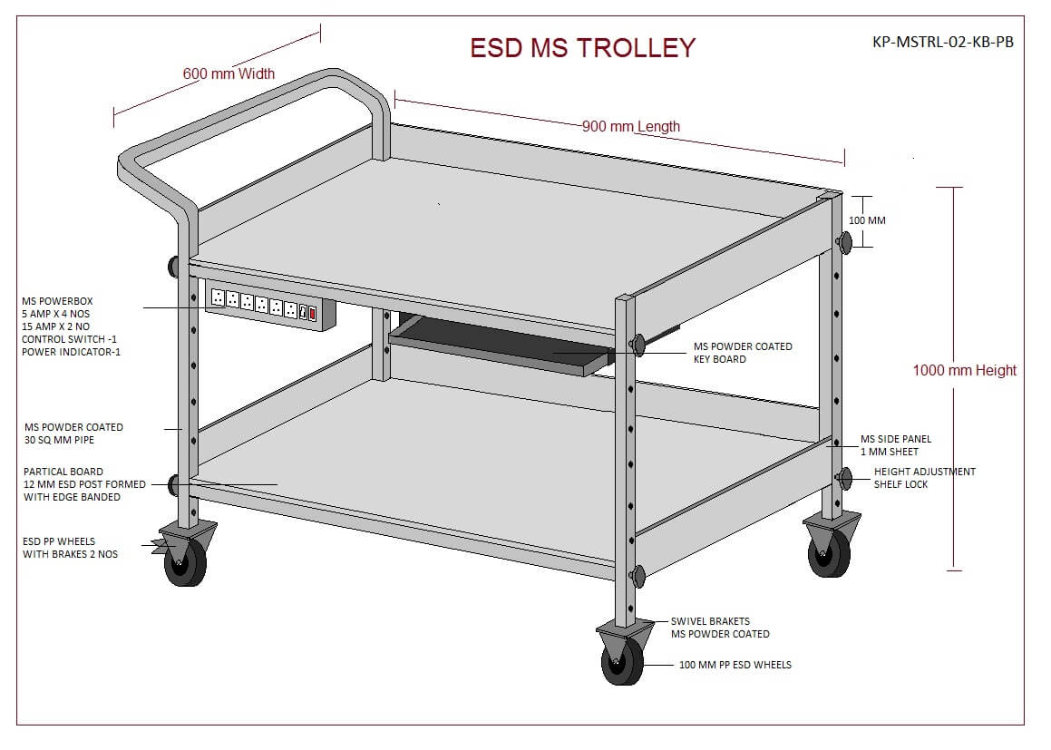 esd trolleyshelves Manufacturers and Exporters