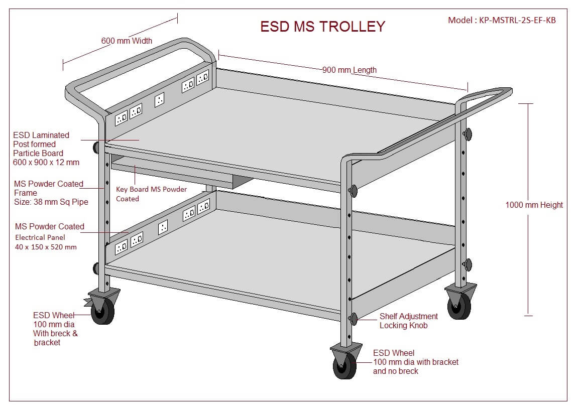 esd trolleyshelves Manufacturers and Exporters