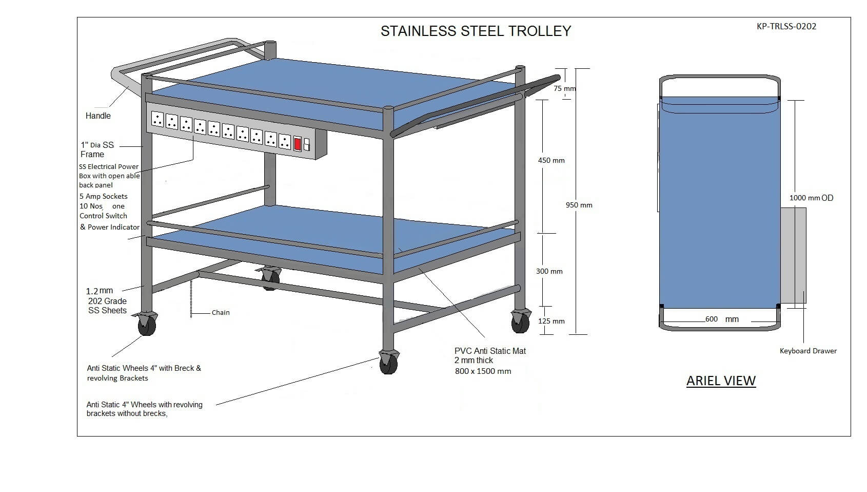 esd trolleyshelves Manufacturers and Exporters