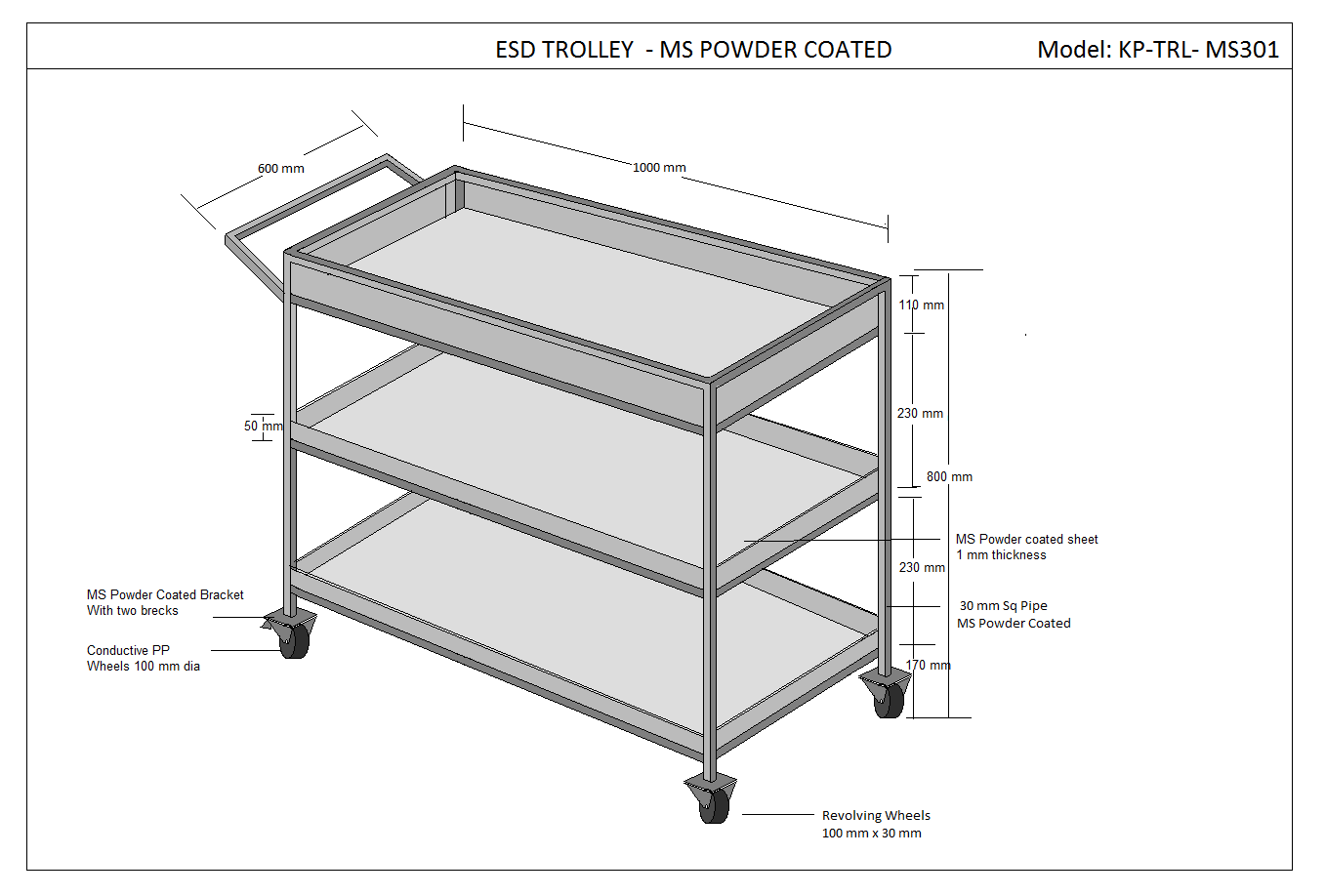 esd trolleyshelves Exporters India