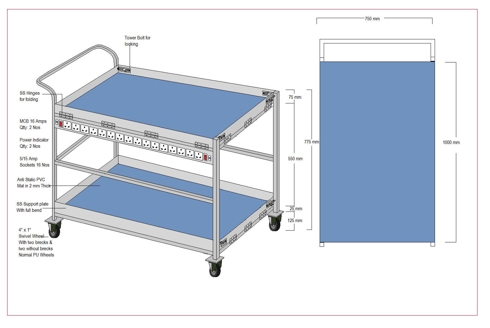 esd trolley Manufacturers In India